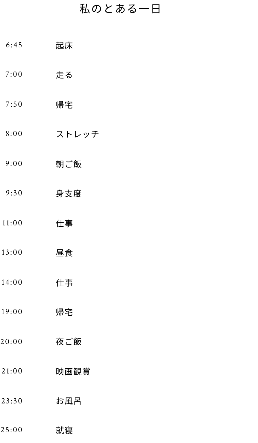 私のとある一日